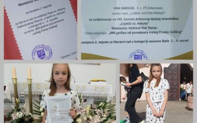 Učenici naše škole nagrađeni na dodjeli priznanja na VIII. Susretu duhovnog dječjeg stvaralaštva „Cvjetići svetog Antuna“